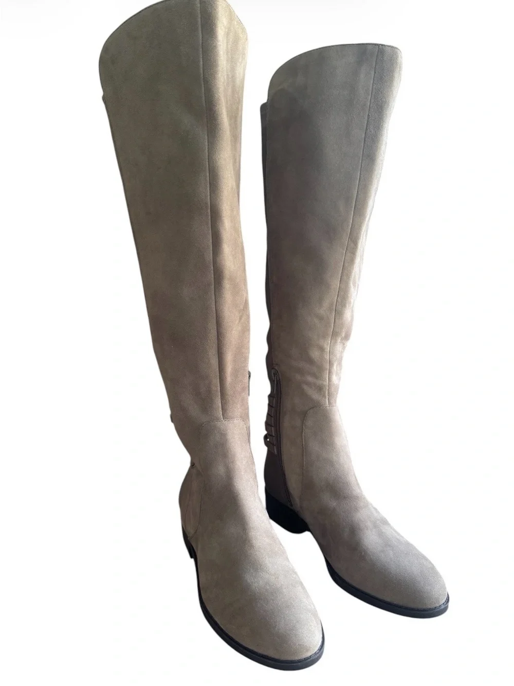 Vince Camuto Pauletta VC-Pauletta Knee High Boots Taupe Leather 7.5 W